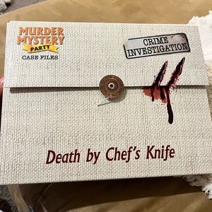 Murder Mystery party case files game! Death by Chefs Knife edition